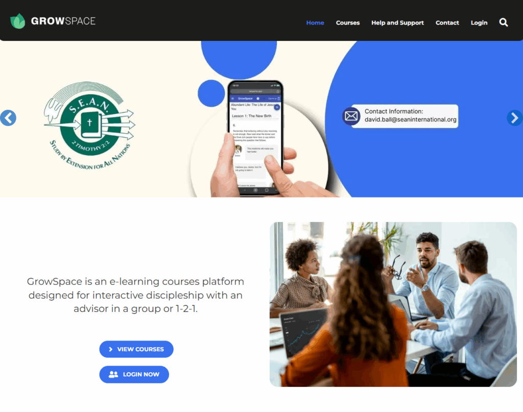 SEAN e-learning plattform 'Grow Space'